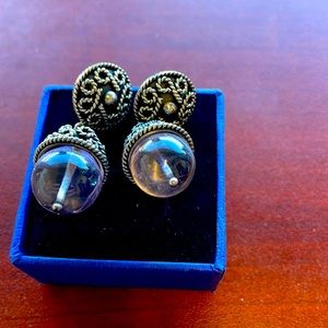 Ilaria Amethyst hand made silver earrings from Peru